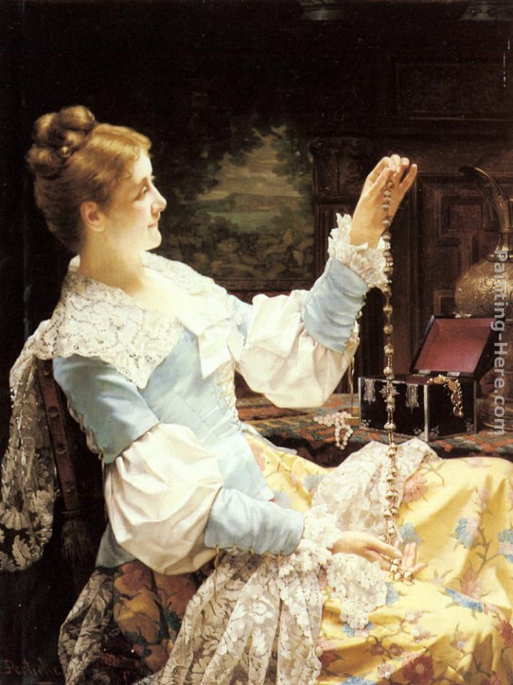 Admiring her Jewels painting - Jan Frederik Pieter Portielje Admiring her Jewels art painting